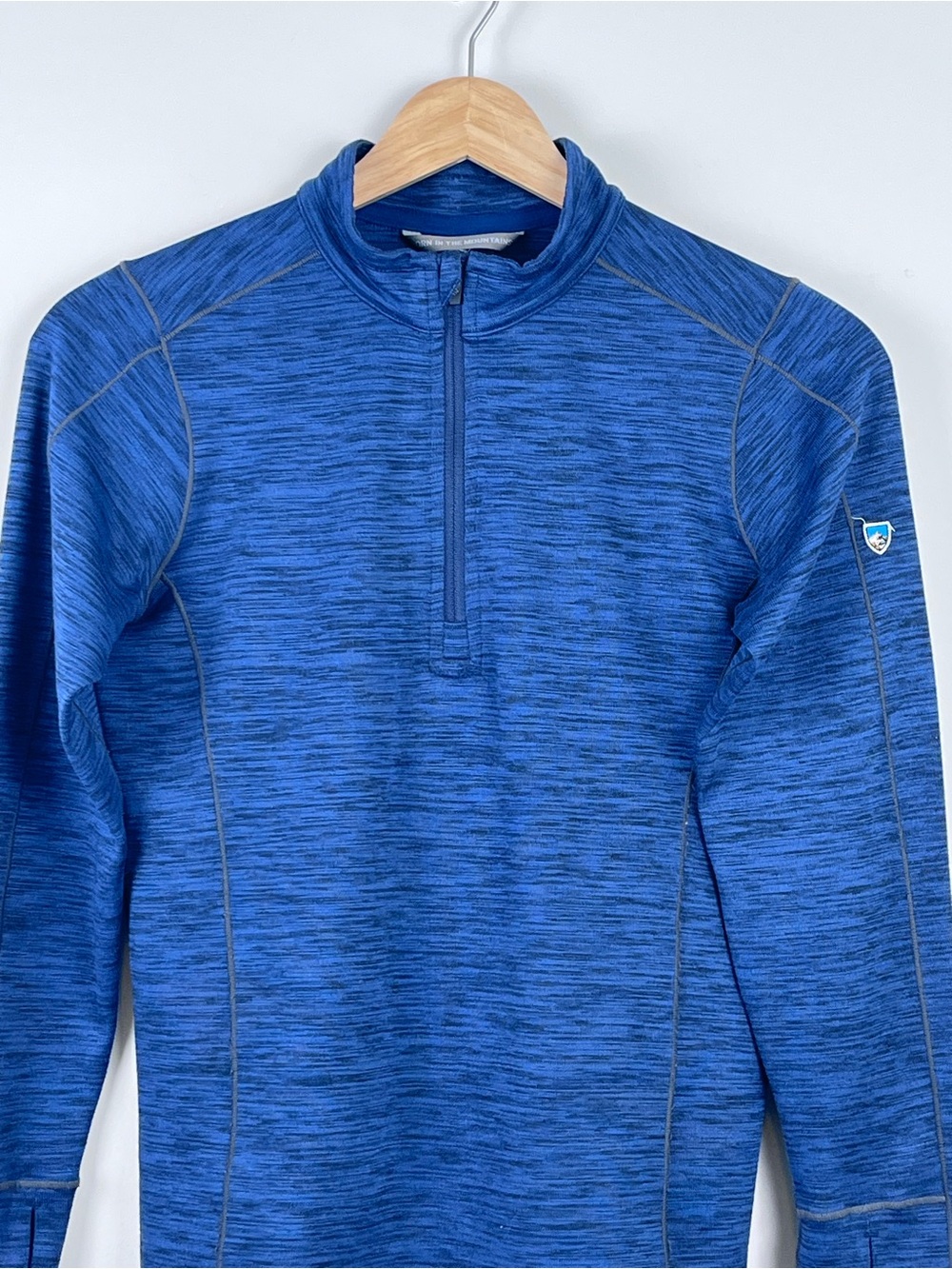 Kuhl Youth Boys Heathered Blue Alloy 1/4 Zip Lightweight Sweater Size M; Active - Picture 2 of 16